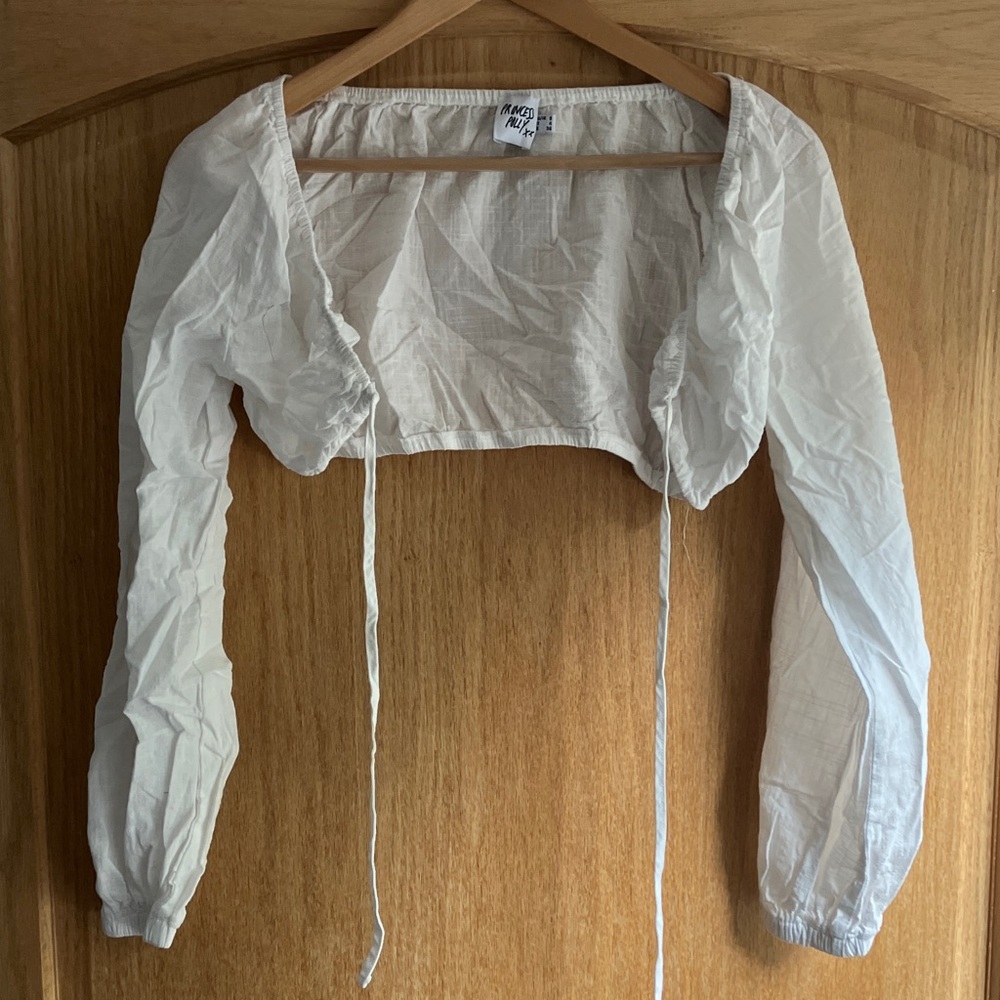 Princess Polly Cream Long Sleeve Blouse